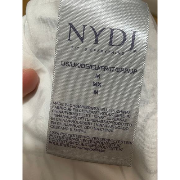 NYDJ Ines Slim Pant Women's M White w/ Black Floral All Over Pattern Pull On NWT - Picture 4 of 5